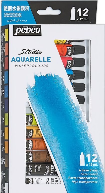 Pébéo Studio Aquarelle 12 couleurs 668400 12 ml