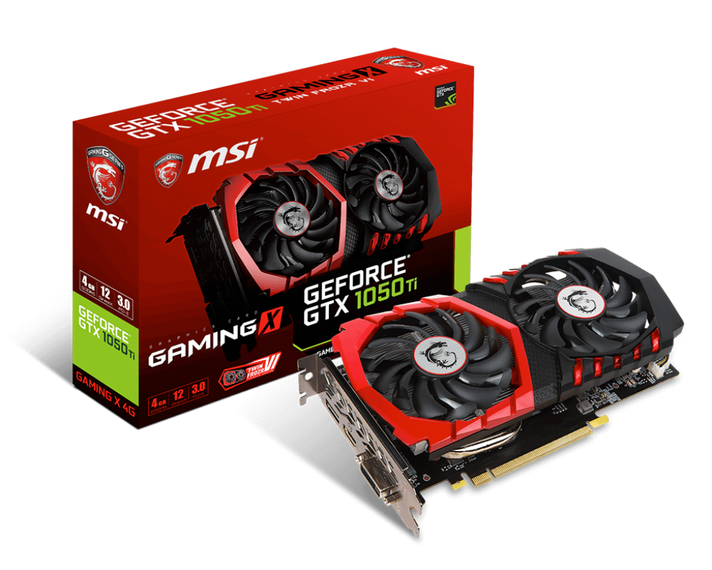 MSI GeForce GTX 1050 Ti Jeux X 4G