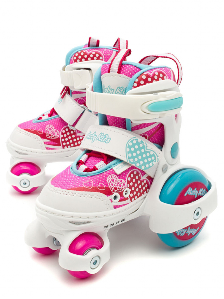 Patins à roulettes Quads Moby enfants, couleur: rose