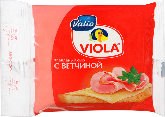 Fromage Viola avec jambon 45% tranches, 140g