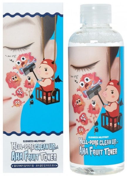 Peeling Toner Lotion tonique pour les fruits AHA Elizavecca Hell-pore Clean Up