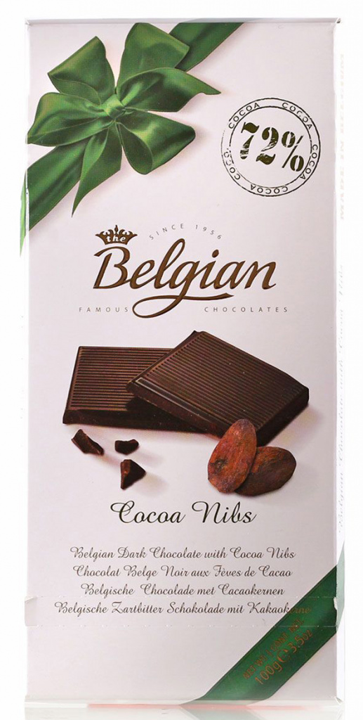 La Belgique amère 72% de cacao avec des fèves de cacao