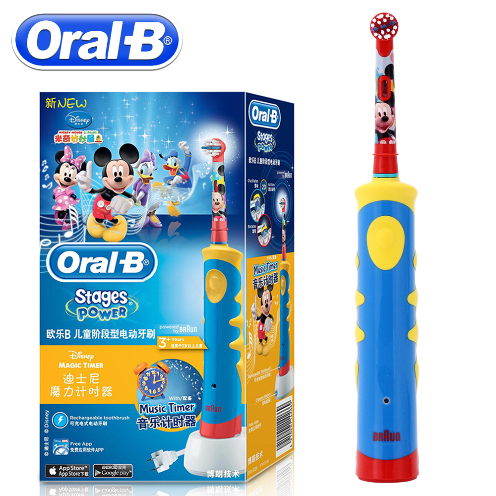 Brosse à dents électrique pour enfants Oral-B Mickey Kids couleur bleu